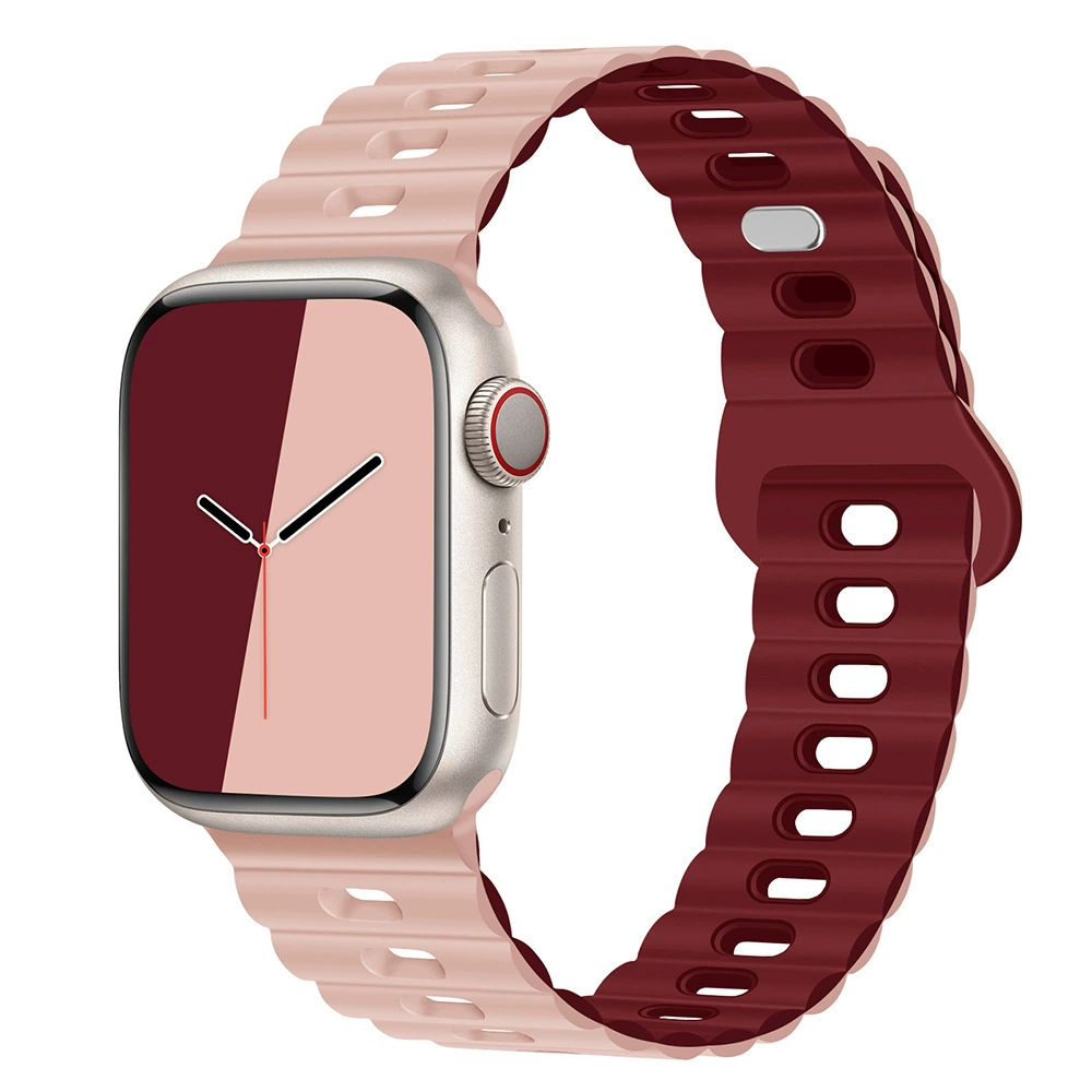 Apple, силиконовый браслет для часов, двухцветные дышащие спортивные часы