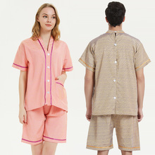 后开扣按摩针灸后背开衫推背理疗艾灸服开背服艾灸服纯棉前后开衫