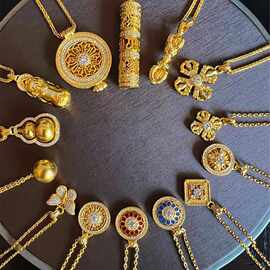 古法金店同款十字金刚杵吊坠项链沙金新中式葫芦貔貅配件