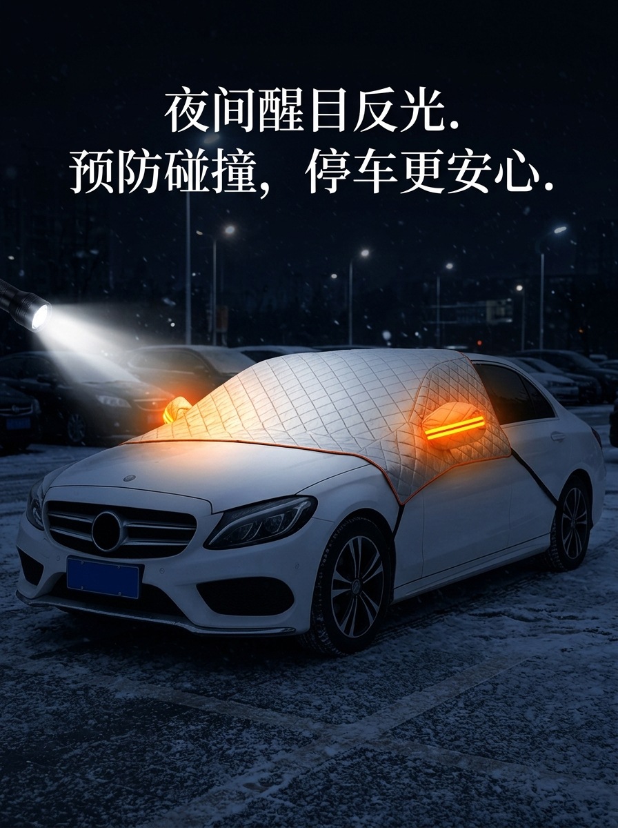 Car snow cover for the front windshield, winter snow protection cover, thickened car cover, half cover for frost and snow protection