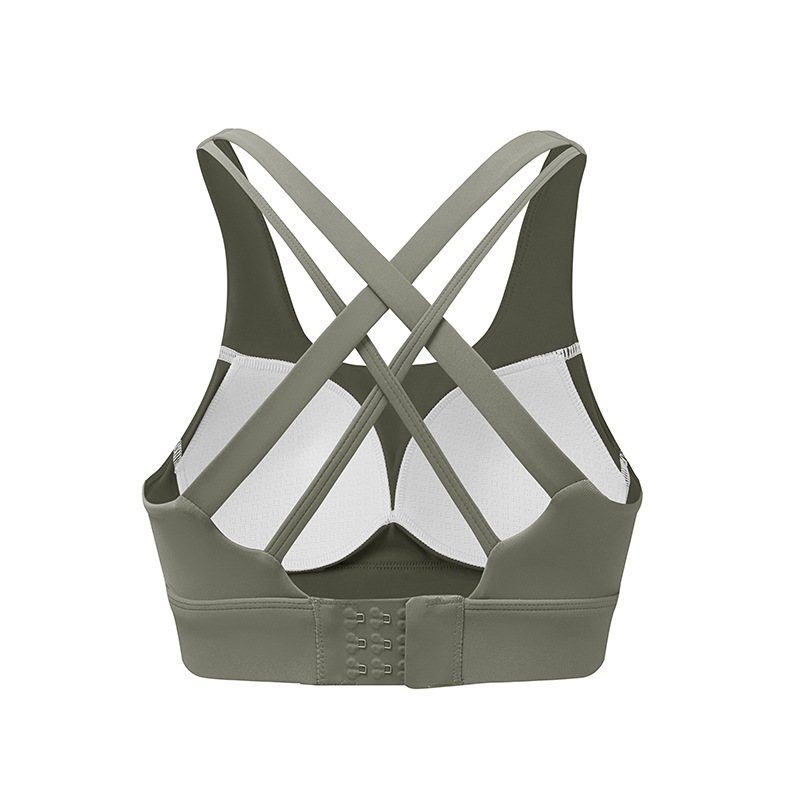 Actualizado desnudo Cruz trasera de una sola pieza fija Copa Sujetador deportivo yoga correr fitness ropa interior deportiva para mujeres image 10