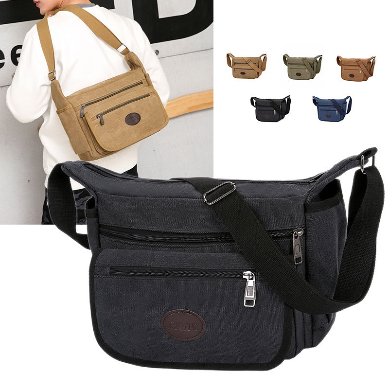 Gran capacidad de los hombres bolso de hombro multi-compartimiento de los hombres al aire libre bolsa de mensajero portátil multi-capa de negocios monedero