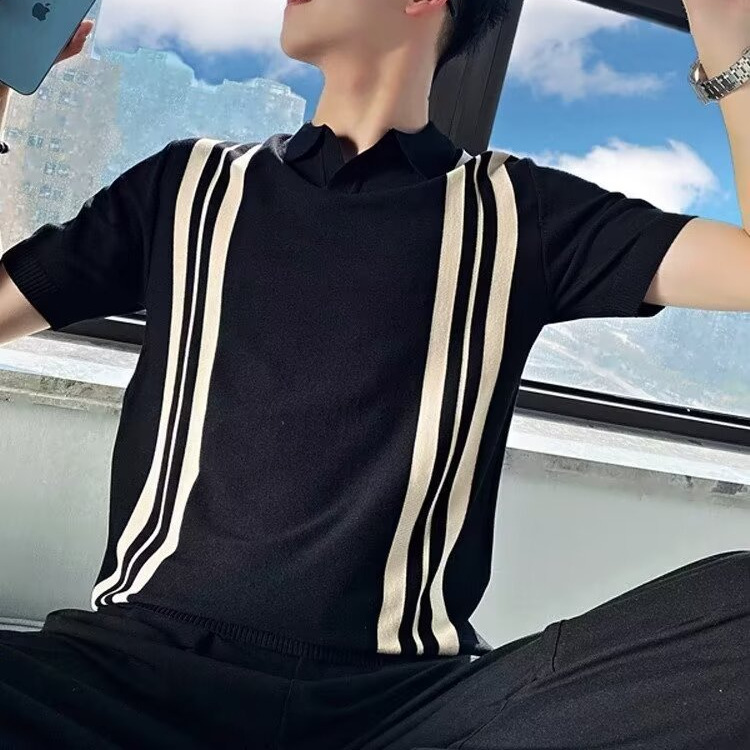 Mayorista masculino juvenil japonés nueva moda polo camisa de verano perezosa tendencia de color puro simple estándar de manga corta