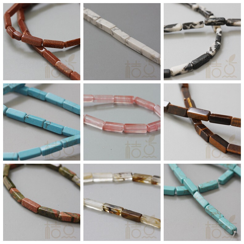 DIY jewelry material accessories semi-precious stone rectangular long square beads with beads (G130A) DIY jewelry material accessories semi-precious stone rectangular long square beads with beads (G130A)