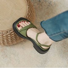 【言驹】厚底凉鞋女女2024年夏季新款法式百搭松糕罗马高跟女鞋子