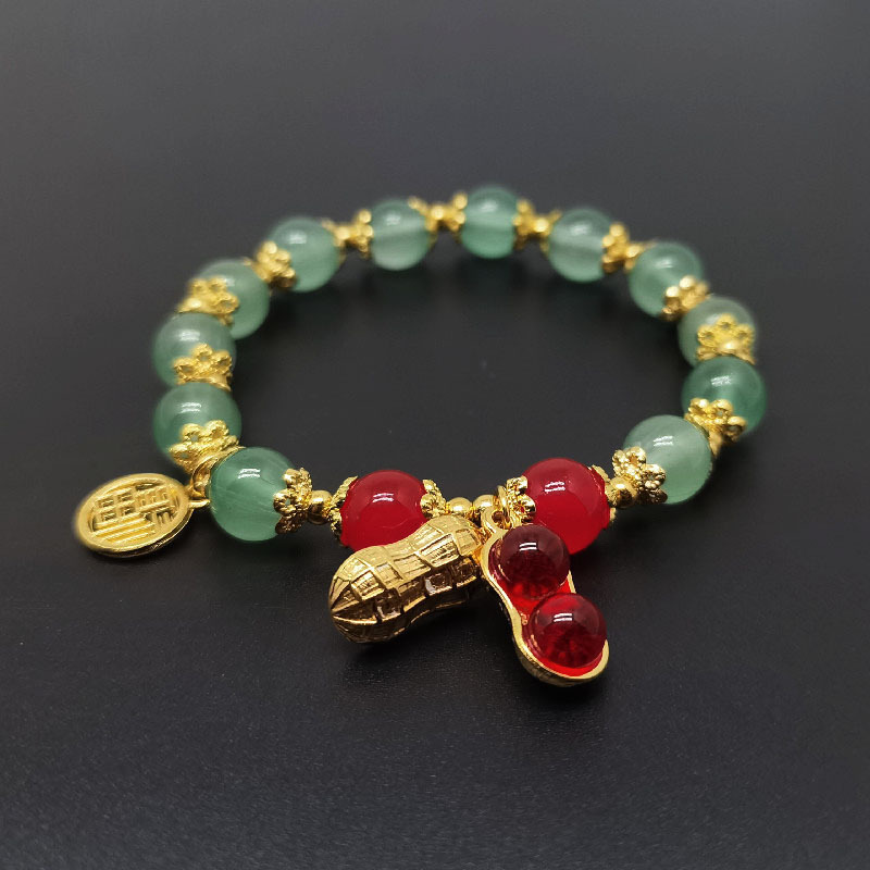 S141 - Pulsera porta flores verde "Cosas buenas suceden"#talla 420