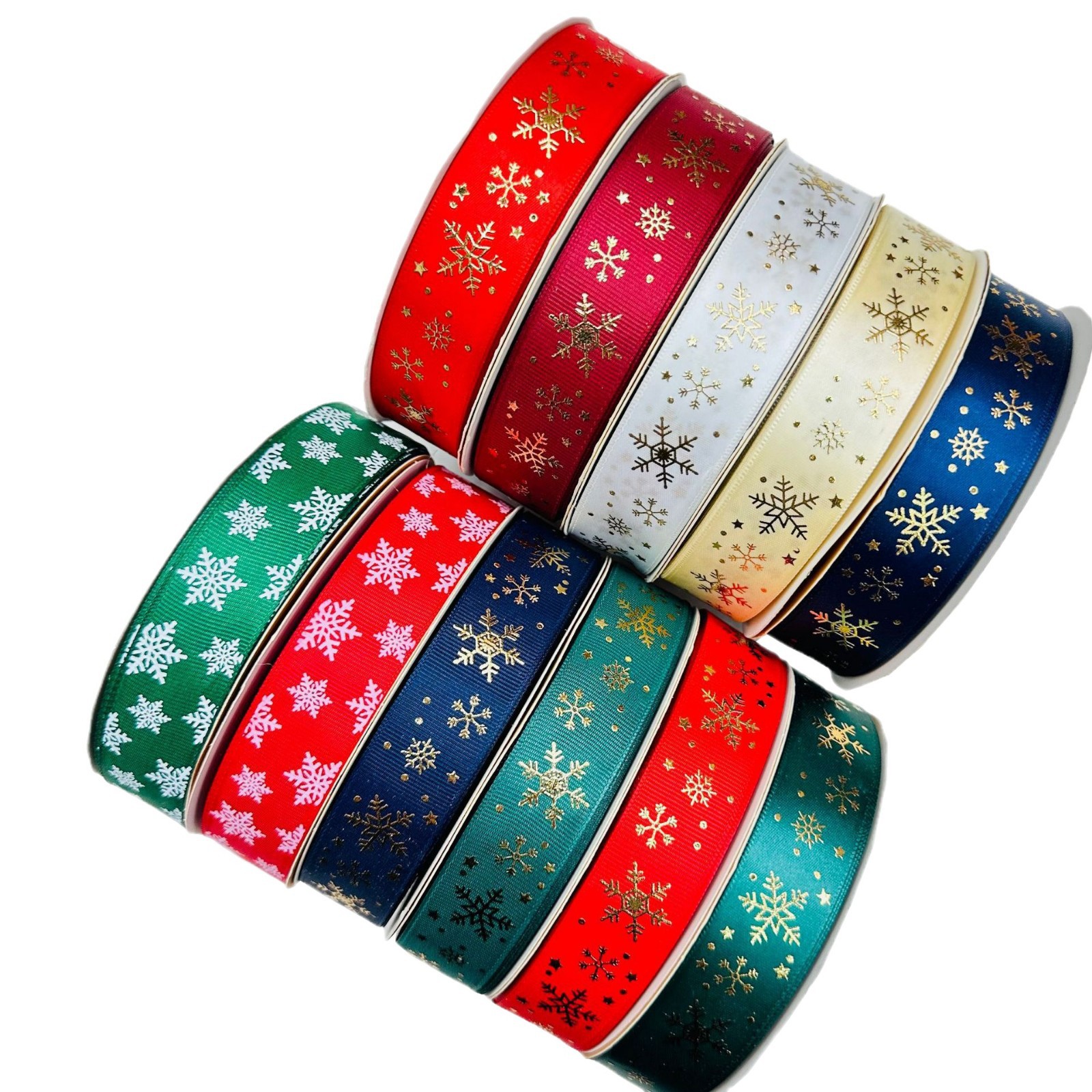 Transfronterizos nuevos copo de nieve de Navidad impresión cinta de cinta de color de la serie de Navidad caja de regalo de Navidad cinta de embalaje