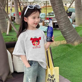童装女童短袖t恤夏装2026新款儿童夏款中大童女孩百搭上衣夏季潮t