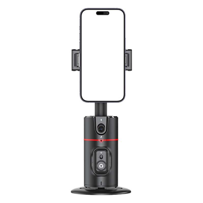 Reconocimiento de rostro AI transfronterizo Soporte de teléfono móvil de escritorio giratorio de 360 ° Fotografía de video en vivo panorámica y cabeza de cámara