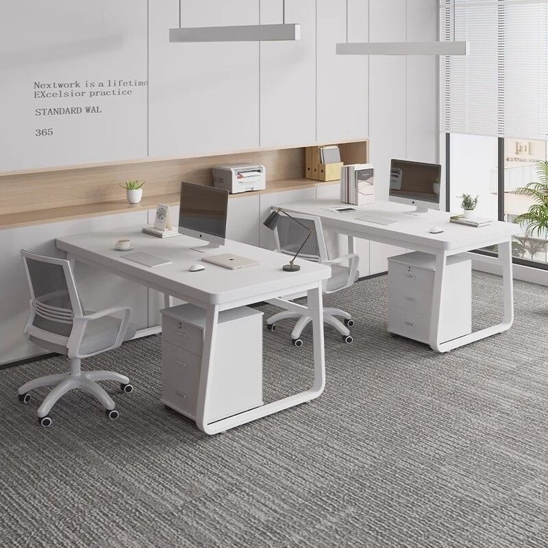 Office desk, employee workstation, office table, staff desk and chair set, double workstation, computer desk, simple and modern design, suitable for home use Office desk, employee workstation, office table, staff desk and chair set, double workstation, computer desk, simple and modern design, suitable for home use