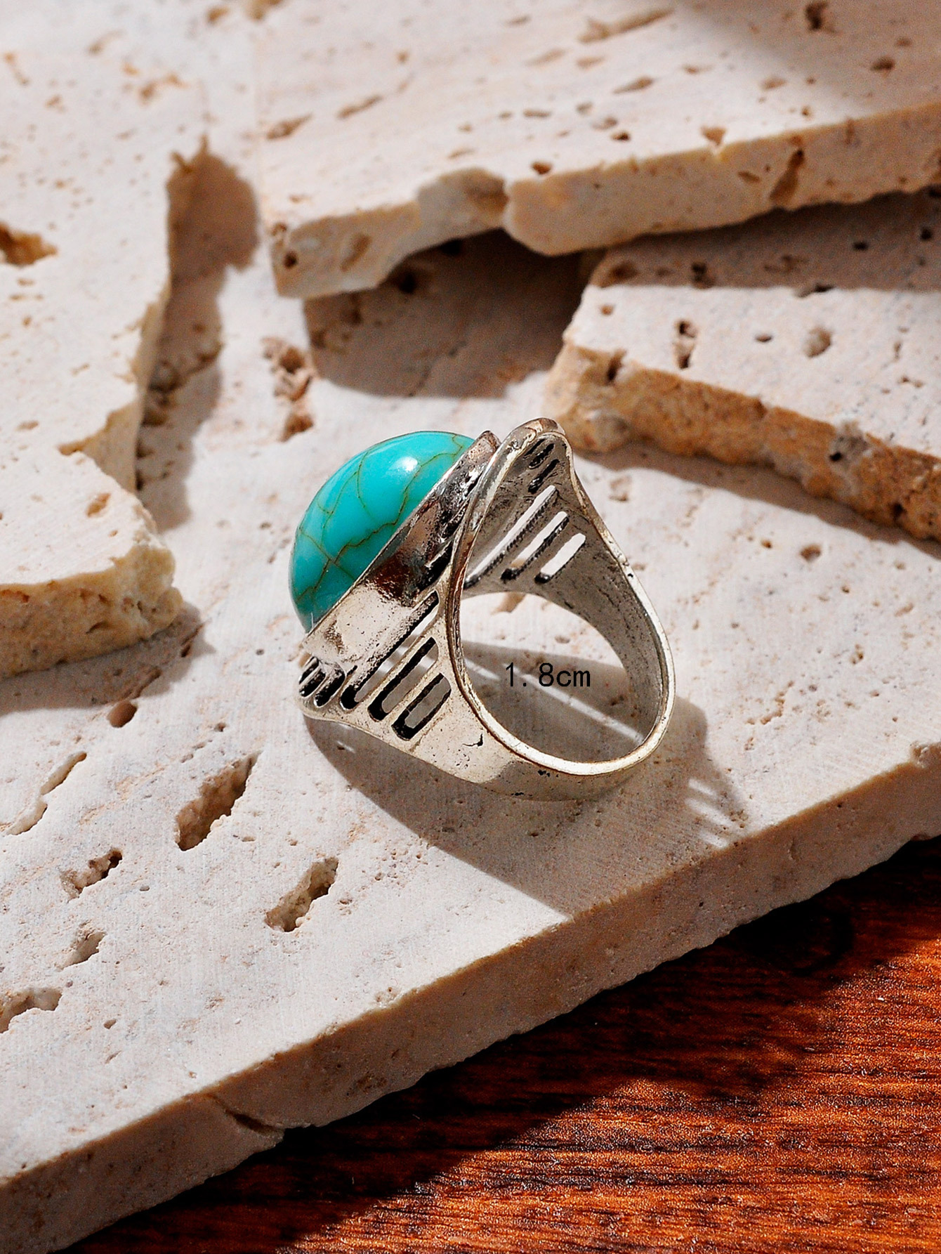 10g Weight Rings Classification 7, 8, 9 Ring Size 1 Piece Quantity Daily, Party Occasion Imitation Turquoise, Alloy Material Printing, Geometric Pattern Women's Gender Plating Design Vintage Style Style Wholesale Jewelry Vintage Style Printing Geometric Imitation Turquoise Alloy Plating Rings 8