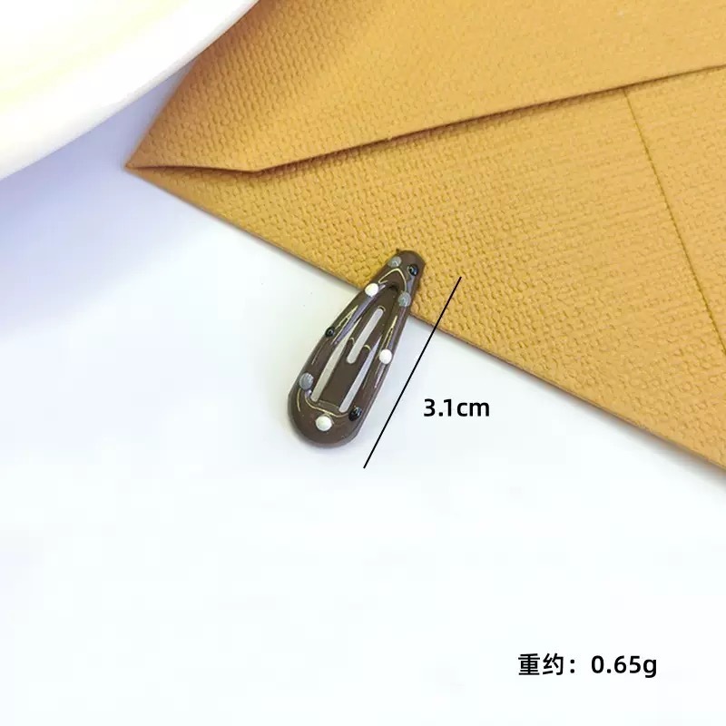 奶咖色波点水滴夹发夹儿童甜美可爱刘海夹侧边夹宝宝碎发BB夹发卡|undefined