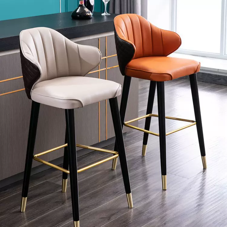 铁艺前台接待吧台椅家用现代简约北欧吧椅轻奢高脚椅子网红高脚凳