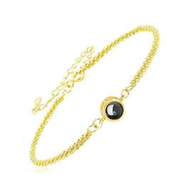 跨境热销100种语言我爱你铜镀圆点投影手链时尚简约手饰图片定 制