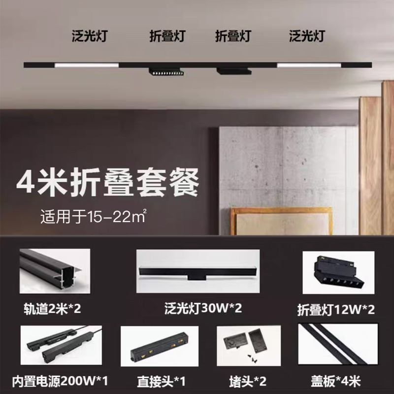 Espectro completo sin lámpara principal lámpara de órbita de absorción magnética incrustada LED foco plegable lámpara GeShan lámpara Zhongshan iluminación luz de inundación