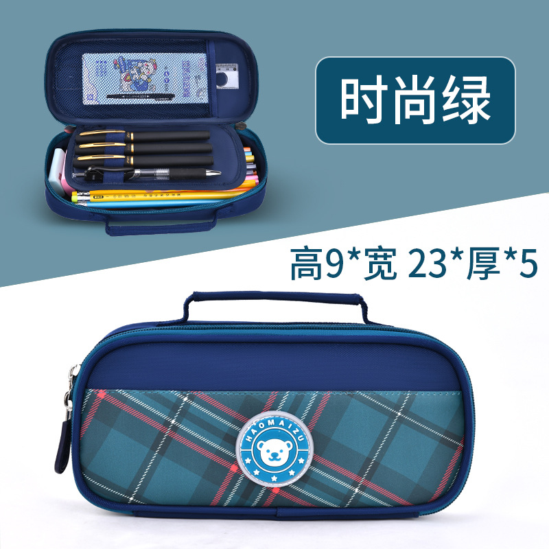 Comercio exterior transfronterizo nuevo bolsillo portátil de tres capas de gran capacidad para estudiantes de primaria, estudiantes de secundaria, caja de papelería multifuncional para hombres y mujeres