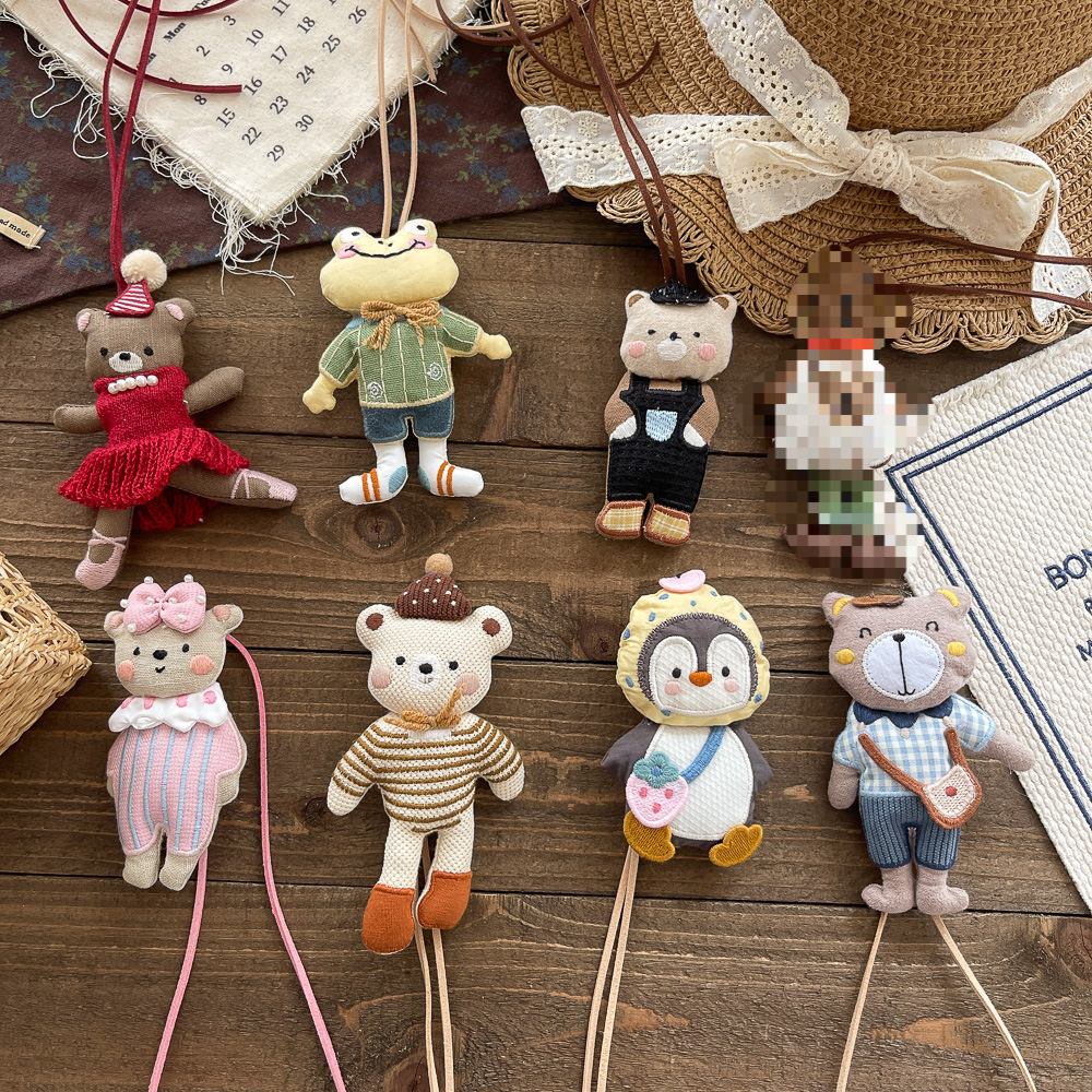 Forest Style New Cute Cotton-Filled Bear Frog Kidsren's Necklace Kidsren's Cartoon Pendant Baby Handmade Accessories Pendant