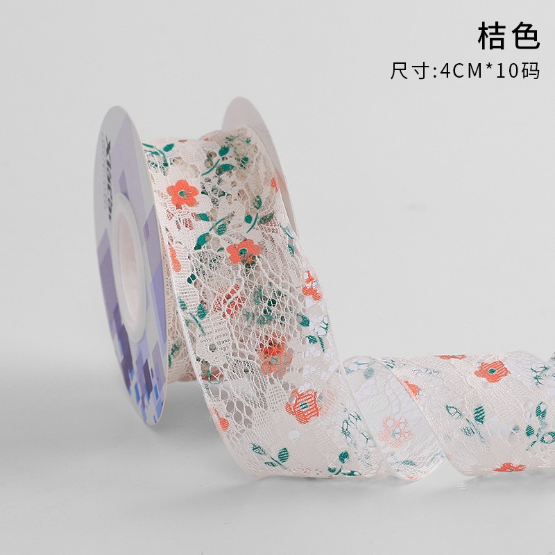 Cinta floral al por mayor 4cm borde dorado colorido ramo arco onda hilo llano cinta flor material de embalaje
