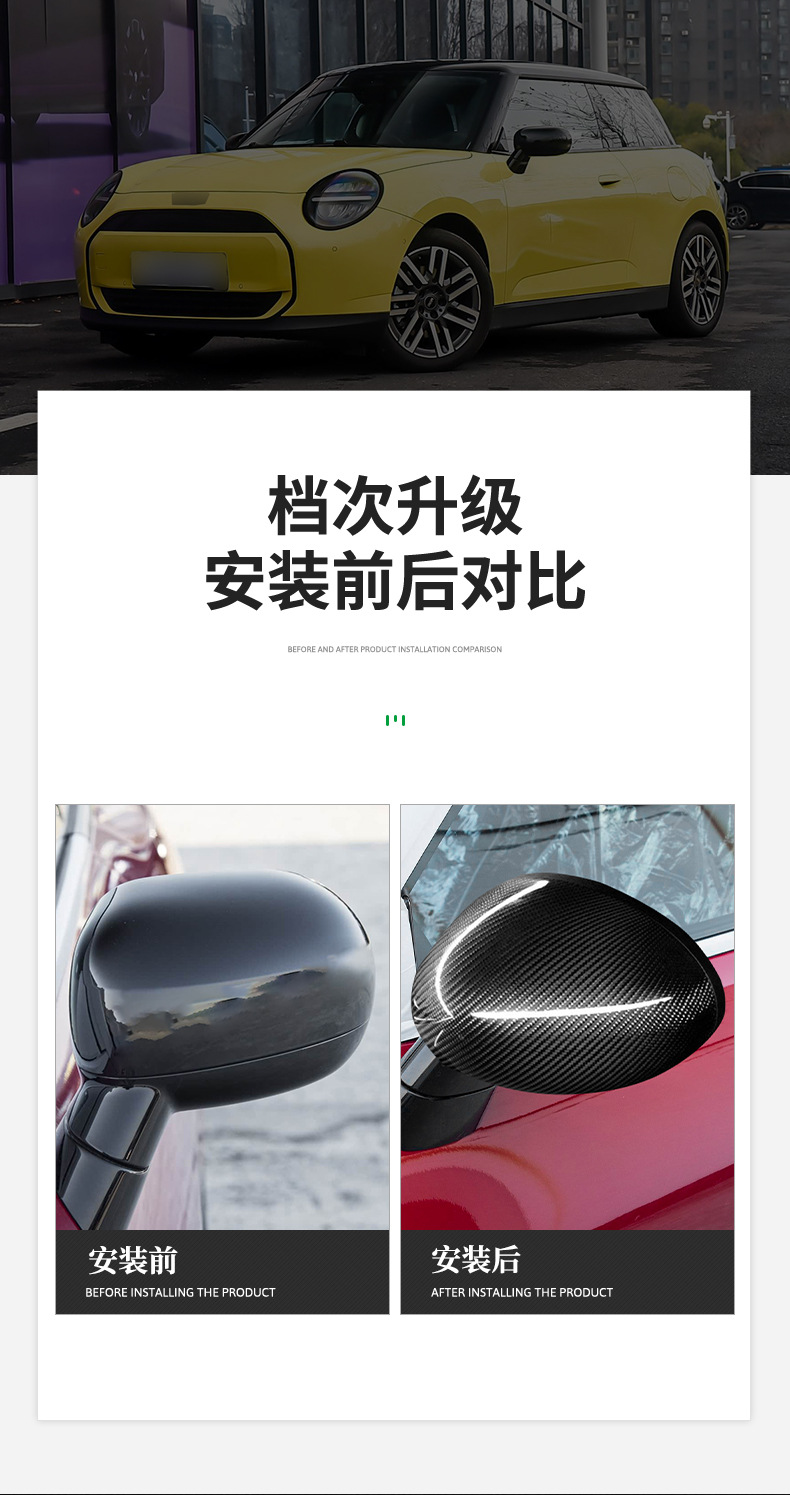 Suitable for Bmw Mini Carbon Fiber Rearview Mirror Housing F54F56F60 Reversing Mirror Cover Modified Car Supplies Exterior
