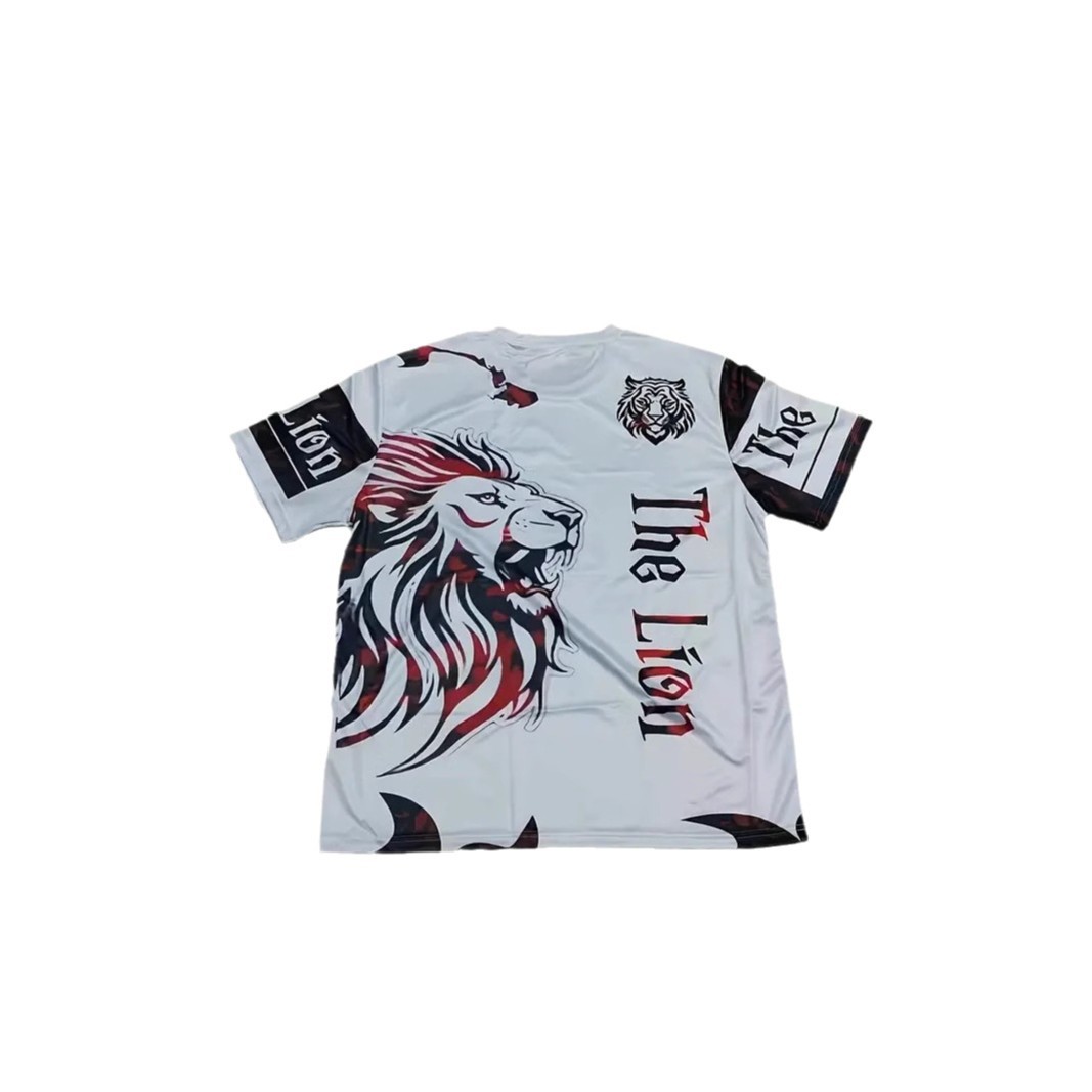 Camiseta de cuello redondo de manga corta suelta y transpirable de la calle de los hombres león colorido KING venta caliente impresión 3D