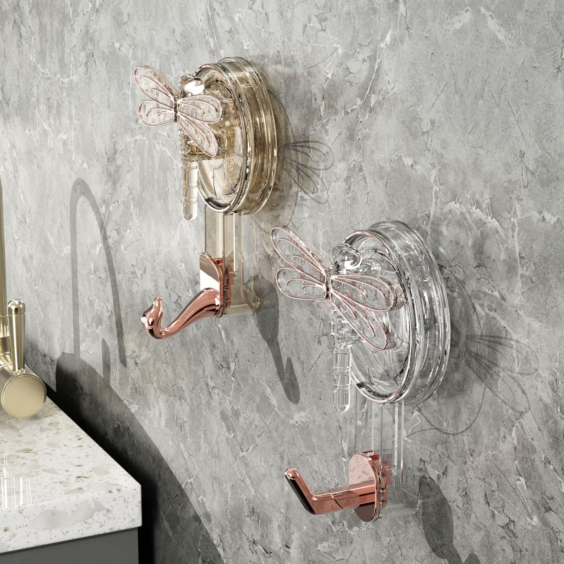 Ligero y lujoso hogar sin perforación gancho de ventosa fuerte toalla de ventosa de vacío cocina gancho adhesivo sin rastro gancho