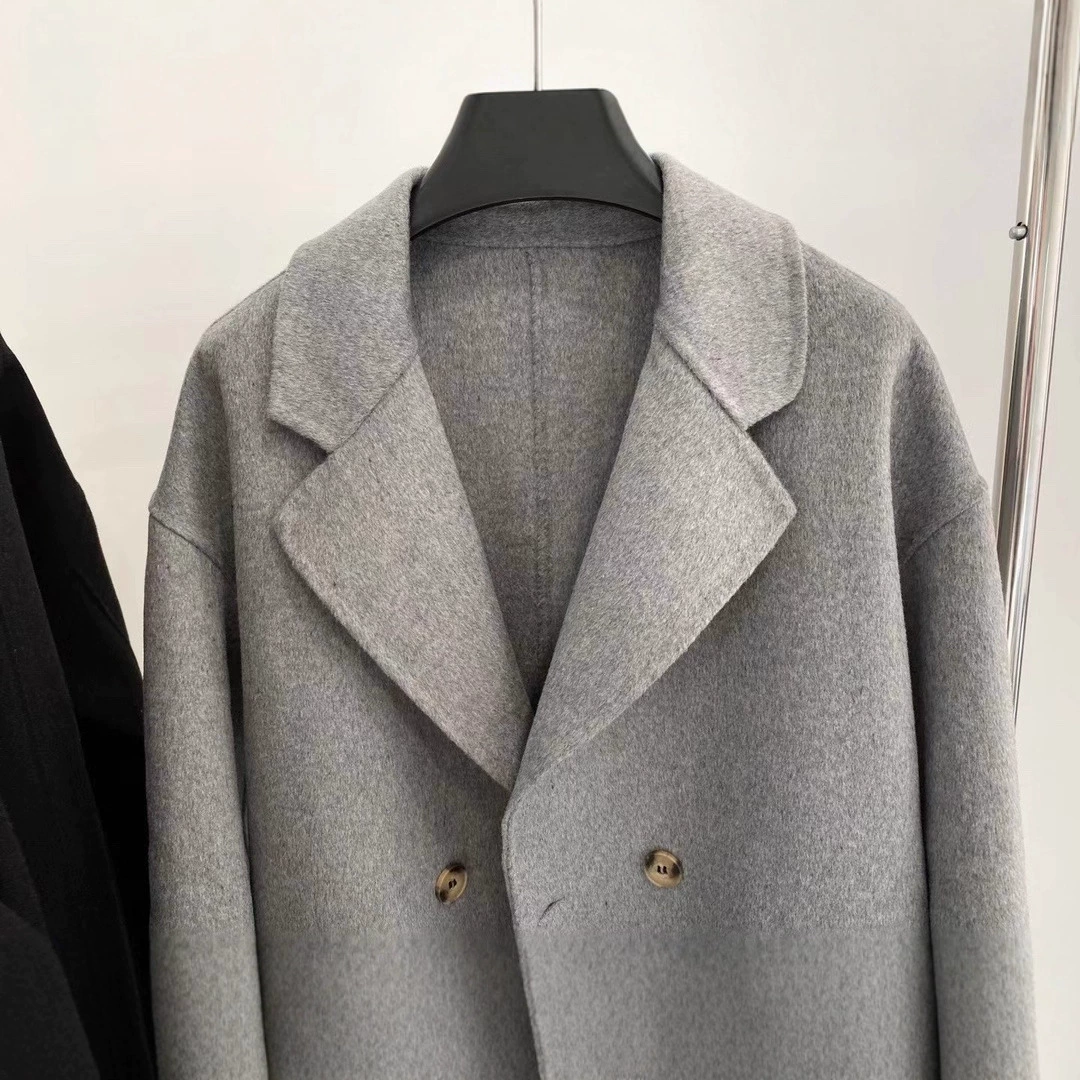 Double-Sided Cashmere Wool Coat, Korean Style Women's Jacket, Autumn, Reversible, S–M