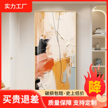 大芬油画村抽象艺术玄关装饰画肌理线条入户门挂画走廊过道墙壁画