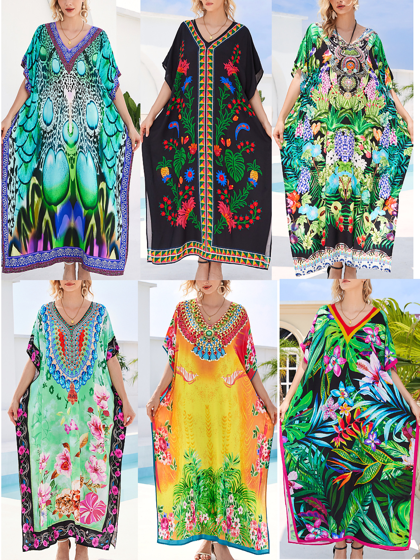 Camisas de playa de algodón impresa bata de vacaciones bikini con trajes de baño camisa buñuelo nuevo 45 - 1