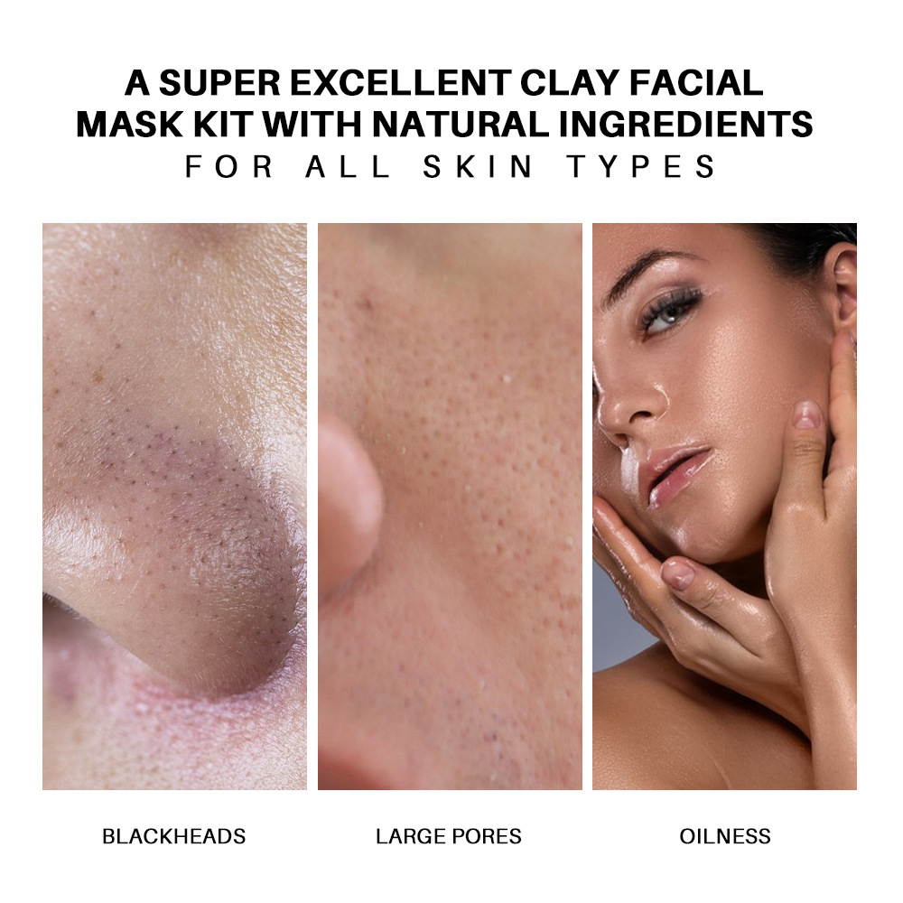 Cross-border new product three-color mud mask set hydrating and moisturizing mask to brighten skin tone mud mask gift box wholesale