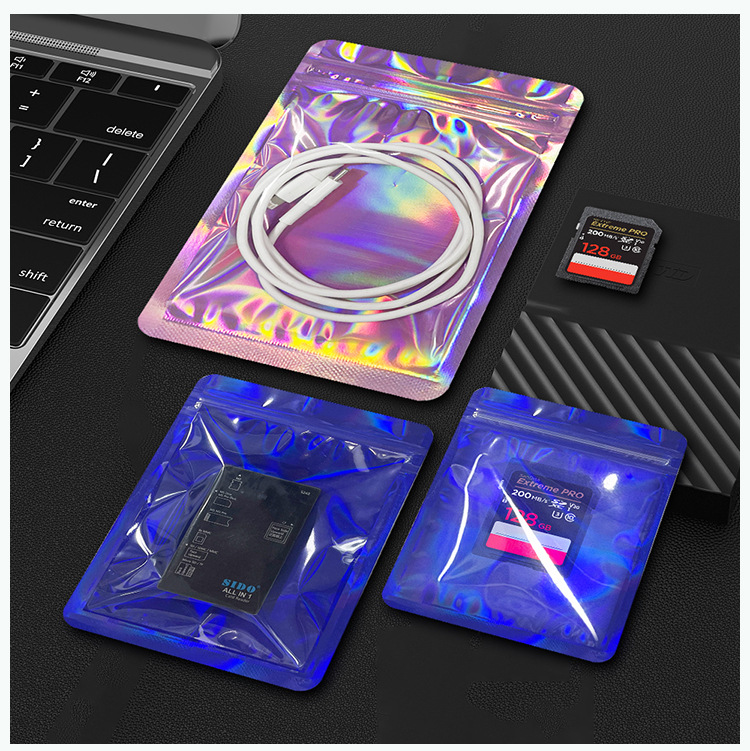 Simple Style Solid Color CPP OPP Laser Film Jewelry Packaging Bags display picture 1