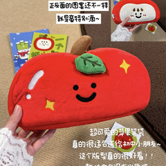 良いピンの両面のリンゴの毛の筆の袋の大容量の学生の鉛筆の収納袋の高い顔の値のかわいい文房具の袋