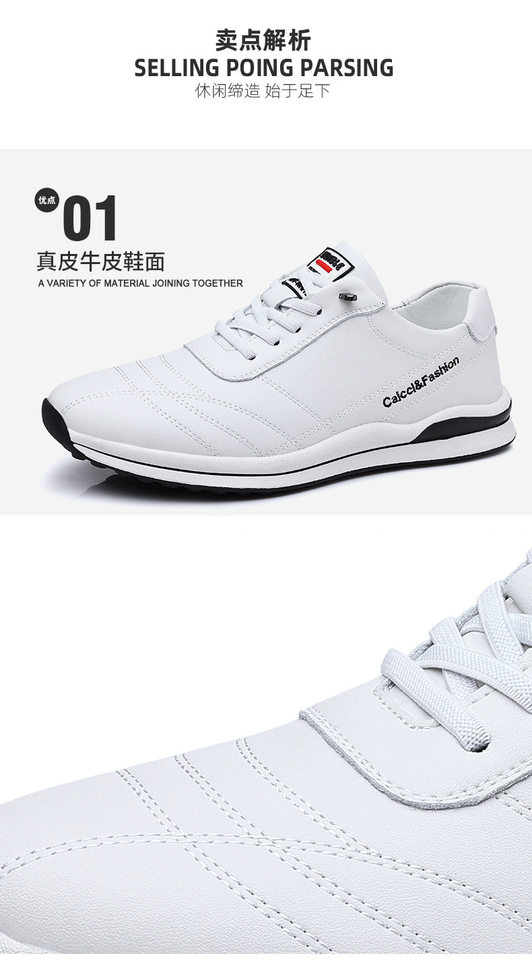 Giày da nam thường ngày dễ phối, thoáng khí, kiểu dáng hiện đại, gót thấp 1–3 cm — Màu trắng, Màu xám, Màu đen chi tiết 9