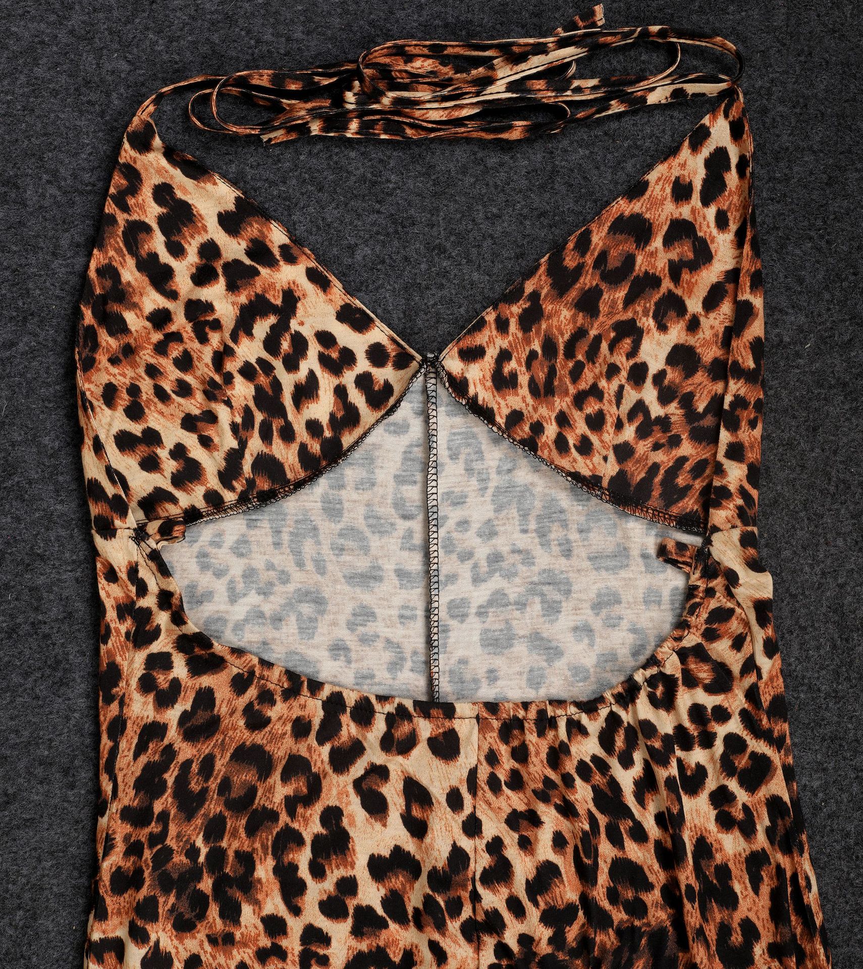 Women Clothing Leopard Print Jumpsuit Sling Micro Pull Sleeveless Jumpsuit Summer