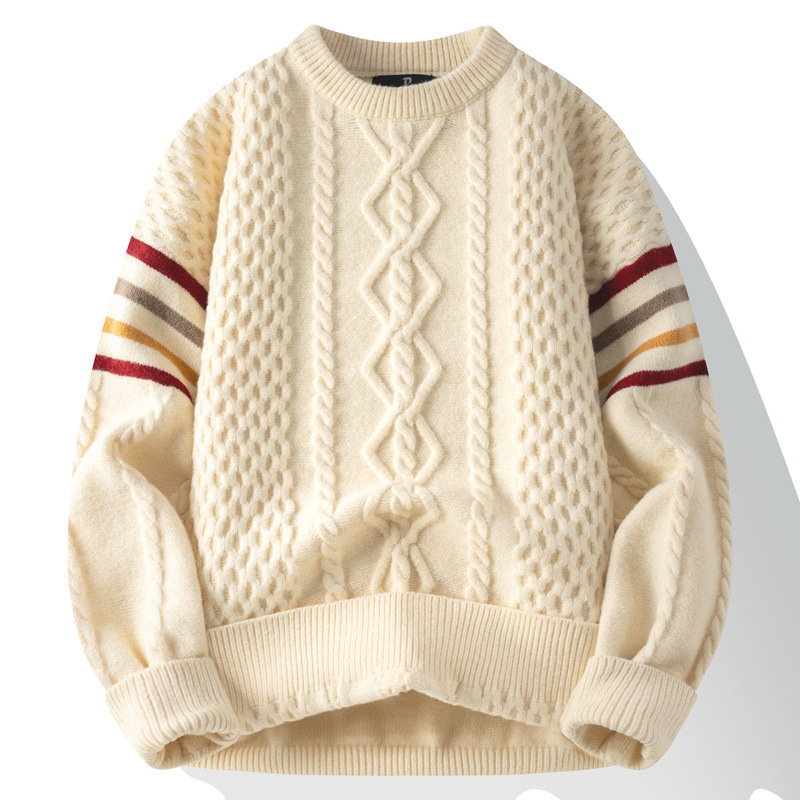 Winter Men's Thickened New Korean Edition Trendy Loose Handsome Teenage High School Student Knitted Sweater for Outer_voghion.com