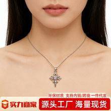 跨境爆款红锆石蛇形项链 女小众复古锁骨链 钛钢保色水滴吊坠批发