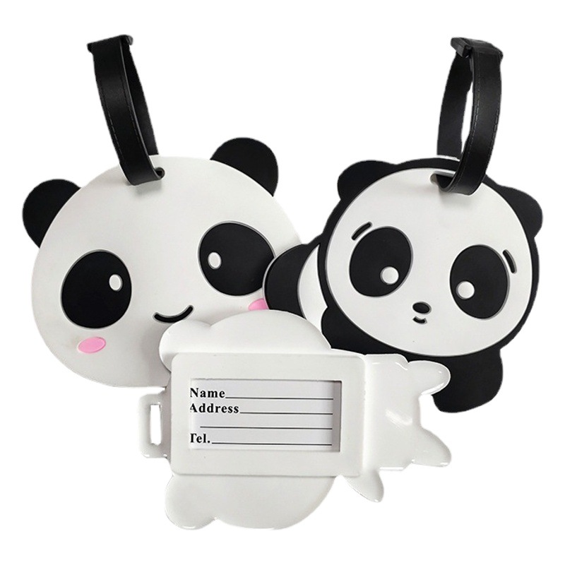 PVC panda luggage tag silicone luggage tag check-in listing boarding pass Sichuan panda travel souvenir