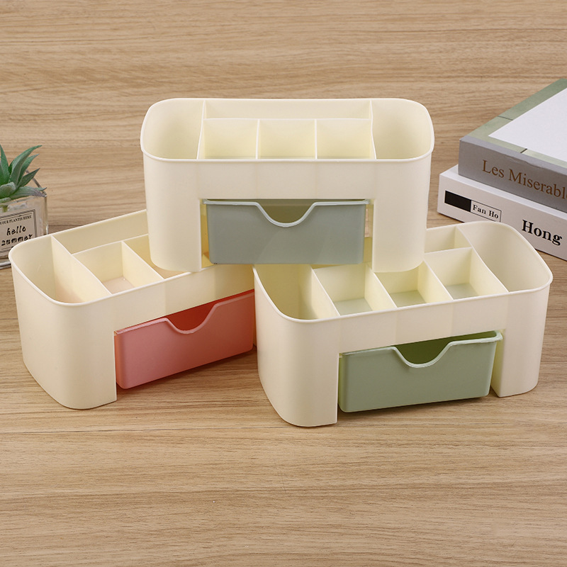 Drawer cosmetic storage box makeup brush organizing box desktop jewelry skin care products lipstick mask compartment dressing box