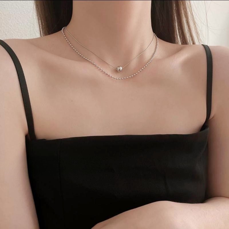 Double Layered Necklace For Women Minimalist Collarbone Chain_voghion.com