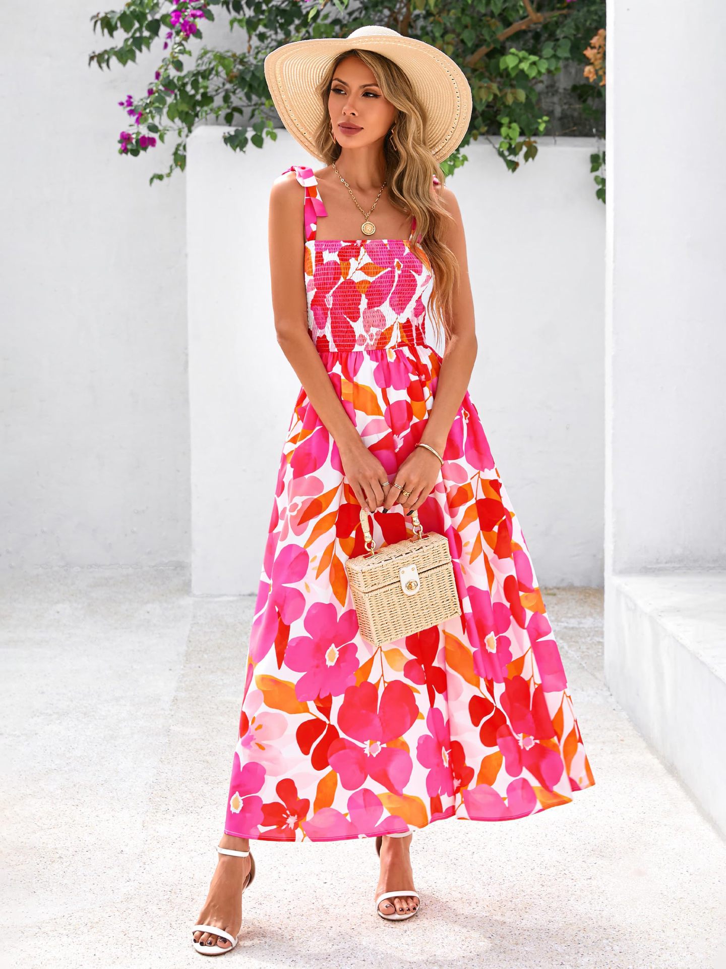 2026 Summer Commute Style Women Sleeveless Printed Long Camisole Dress_ecoleips.com
