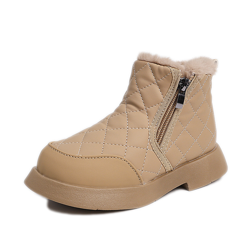 Botas de nieve de niñas con calentamiento de terciopelo para niños zapatos de algodón de invierno 2025 nuevas botas cortas de niñas botas de algodón de niños grandes