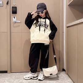 女大童春秋装洋气卫衣套装2025新款时髦秋冬女孩休闲裤运动两件套