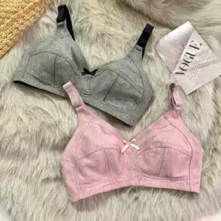 跨境纯棉超薄无垫文胸无钢圈大码女士透气薄杯收副乳大胸显小现货