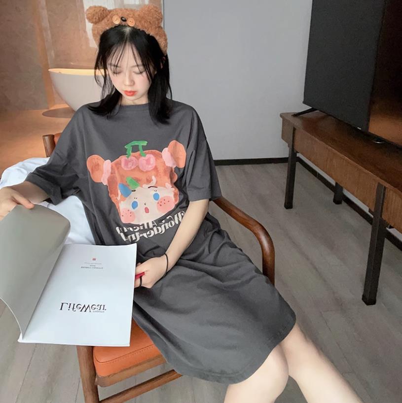 Comercio exterior transfronterizo nuevo estilo suelto niña dibujos animados verano camisón servicio a domicilio letras rojas KT gato pijama dulce y lindo