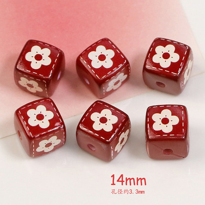 Dulces lindos dibujos animados amor cuadrado cuentas diy cadena de teléfono móvil hecha a mano accesorios de material de pulsera