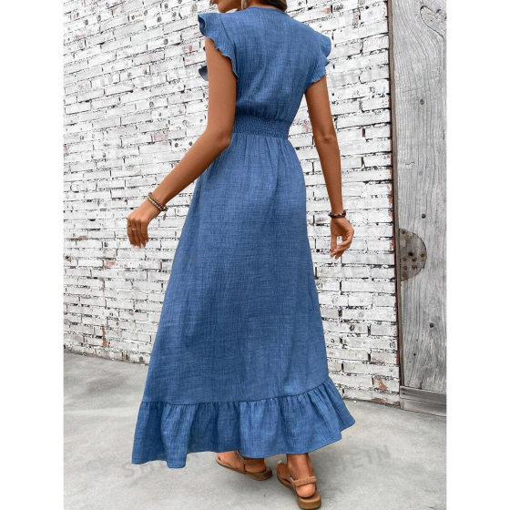 2022SHEIN LUNE Women's Casual Simple Style Waist Long Vacation dress