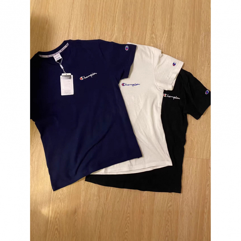 Summer Embroidered Champion New Style Half-Sleeve Short-Sleeve T-Shirt Unisex Trendy Brand Loose Fit Couple Style Unisex Summer Embroidered Champion New Style Half-Sleeve Short-Sleeve T-Shirt Unisex Trendy Brand Loose Fit Couple Style Unisex