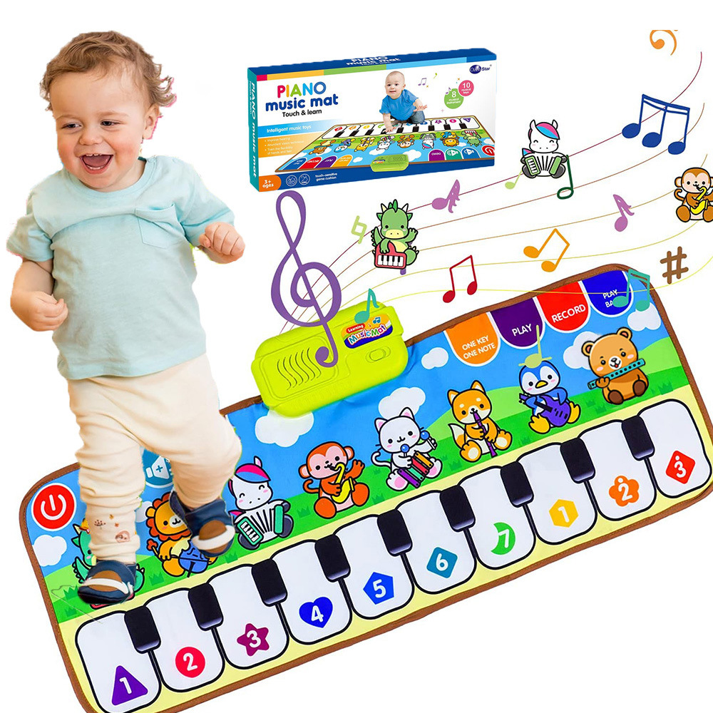 Piano Music Fitness Mat for Baby Girls and Boys Aged 1-6