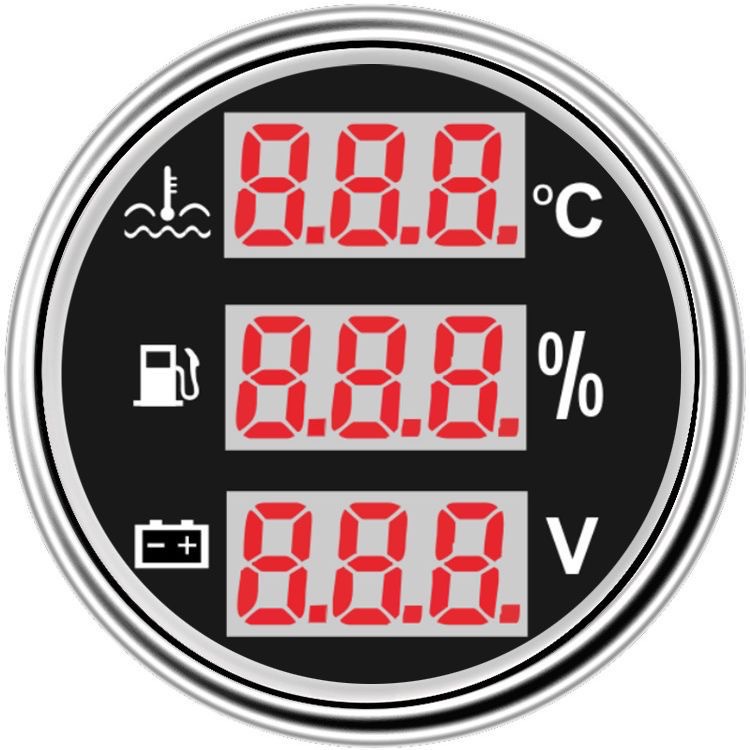 水温油压电压三合一组合仪表适用改装车工程车加装水温表仪表盘