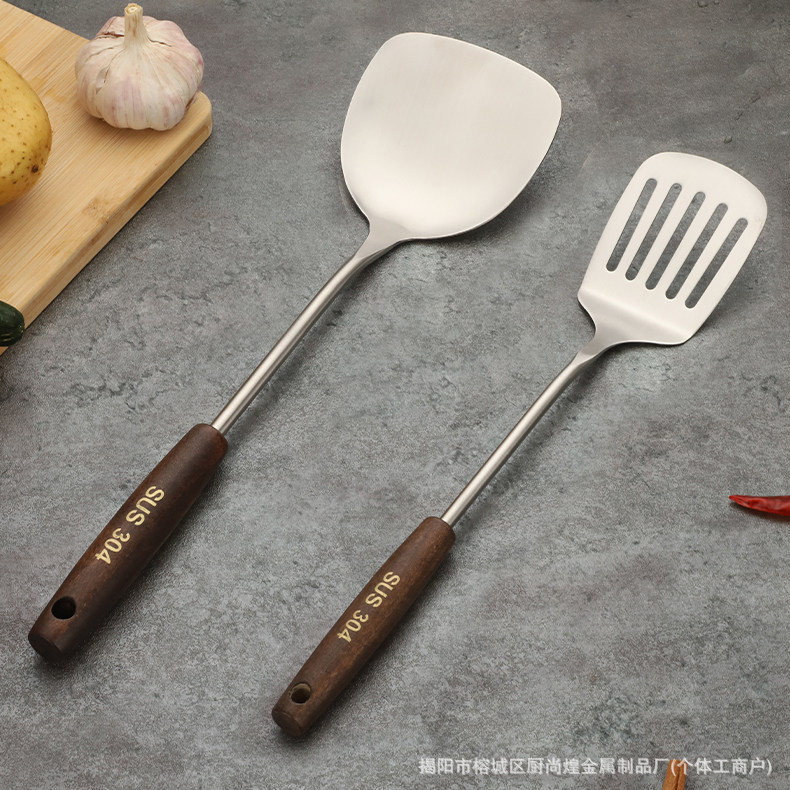 304 acero inoxidable frito pala de hierro cocina cocina cocina cocina hogar set especial para cocinero