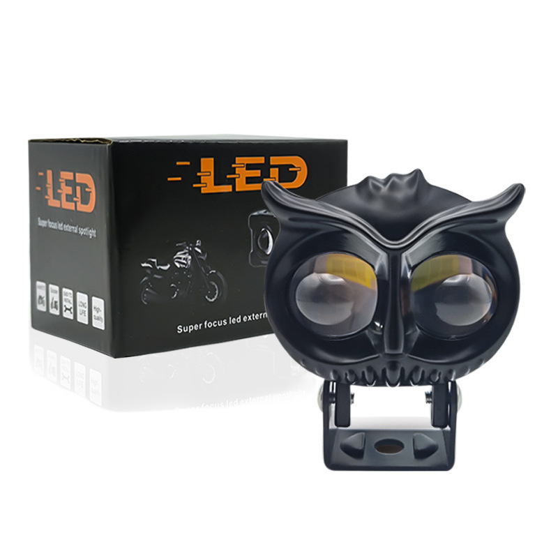Nuevos automóviles y motocicletas Spotlight LED faro externo pequeño cañón de acero bicolor tres ojos de luz alta y baja vehículo eléctrico image 6